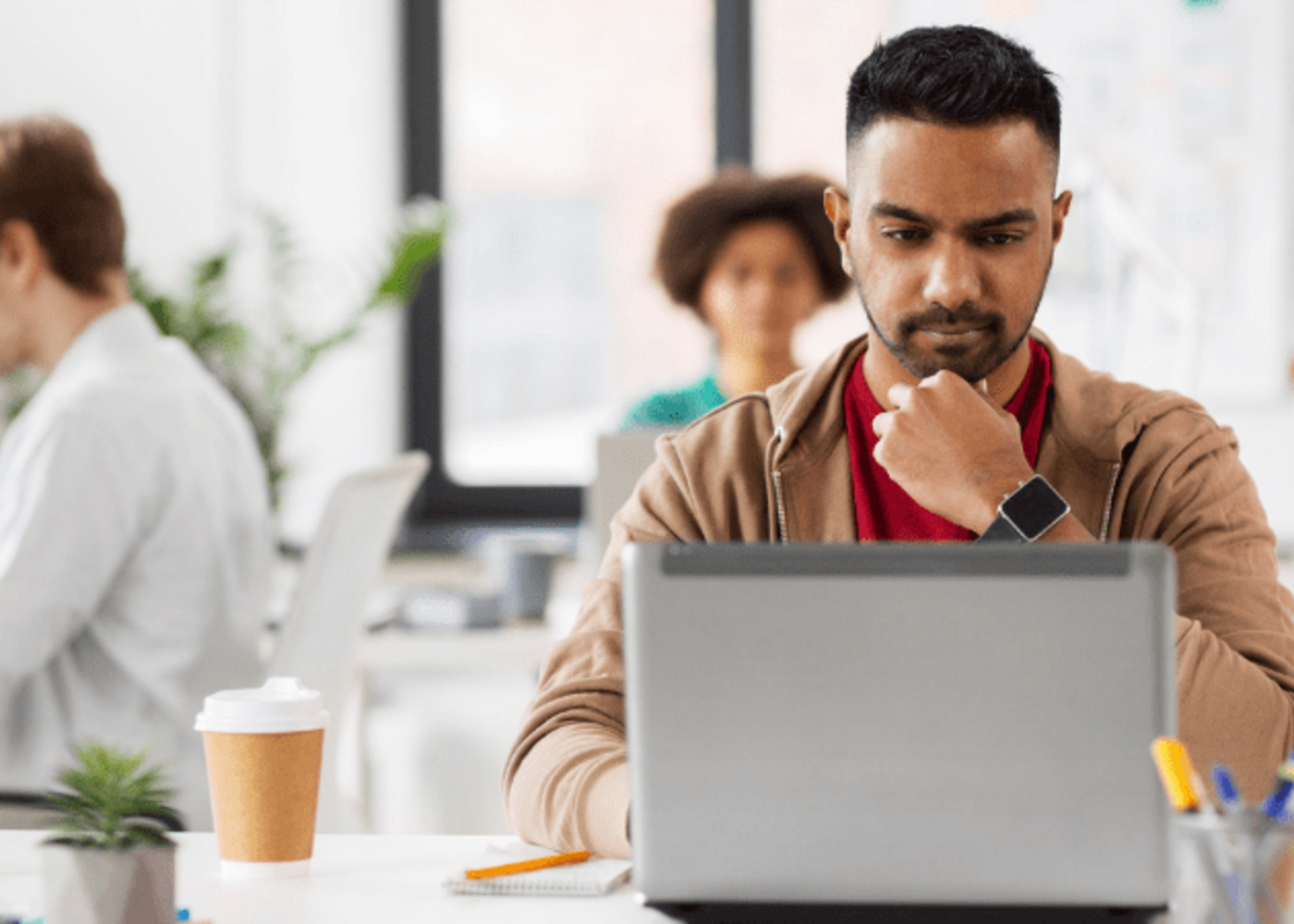 Man working at computer in an office